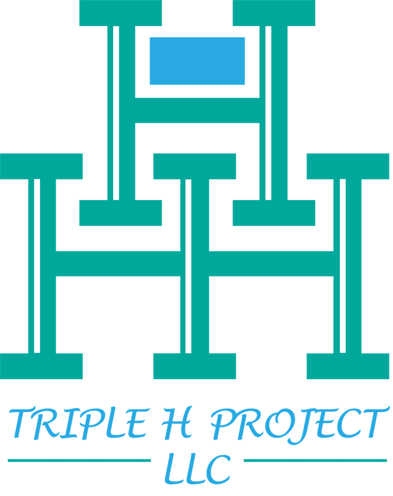 A green background with the letters triple h project